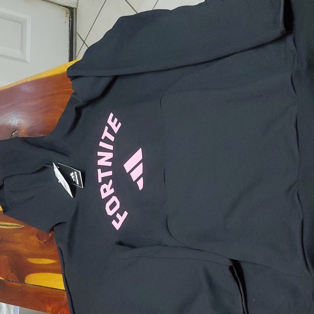 New Large Adidas Fortnite Black Hoodie T5